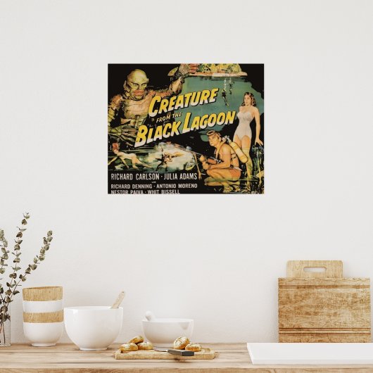 黒いラグーンの古い映画の生き物 ポスター (キッチン)