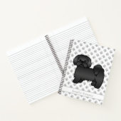 黒いラサ・アプソのかわいいキャラクタードッグと名前 ノートブック (内部)