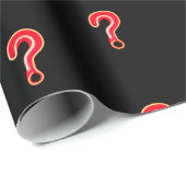 黒いラッピングに赤い疑問符紙 ラッピングペーパー (ロールコーナー)