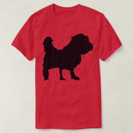 黒いラフ犬のシルエット Tシャツ (デザイン正面)