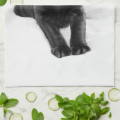 黒いラブラドル犬の子犬 キッチンタオル (折り畳み)