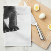 黒いラブラドル犬の子犬 キッチンタオル (四つ折り)