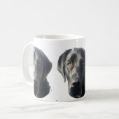 黒いラブラドル・レトリーバー犬のマグ コーヒーマグカップ (正面左)