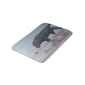 黒いラブラドル・レトリーバー犬の子ガモ犬の芸術のバス・マット バスマット (アングル)