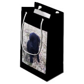 黒いラブラドル・レトリーバー犬の子犬 スモールペーパーバッグ (裏面アングル)