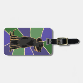 黒いラブラドル・レトリーバー犬の芸術 ラゲッジタグ
