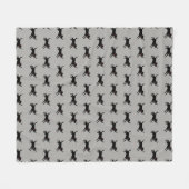 黒いラブラドル・レトリーバー犬パターン フリースブランケット (正面(横))