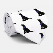 黒いラブラドル・レトリーバー犬 ネクタイ (ロール)