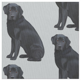 黒いラブラドル・レトリーバー犬 ファブリック