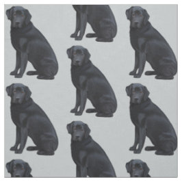 黒いラブラドル・レトリーバー犬 ファブリック