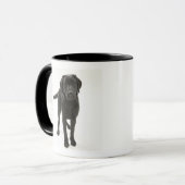黒いラブラドル・レトリーバー犬 マグカップ (正面左)