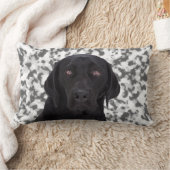 黒いラブラドル・レトリーバー犬 ランバークッション (ブランケット)