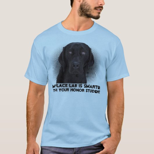 黒いラブラドル・レトリーバー犬 Tシャツ (正面)