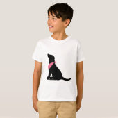 黒いラブラドル・レトリーバー犬 Tシャツ (正面フル)