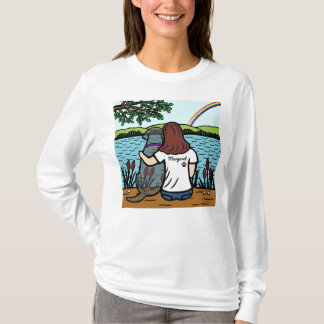 黒いラブラドールおよびお母さんの虹橋ワイシャツ Tシャツ