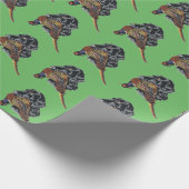 "黒いラブラドールおよびキジ" ラッピングペーパー (角)