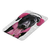 黒いラブラドールとイヤーマフ マグネット (左側)