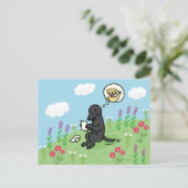 黒いラブラドールと友人からの手紙 ポストカード (スタンド正面)