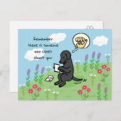 黒いラブラドールと手紙気に人 ポストカード (正面/裏面)