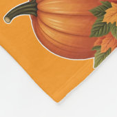 黒いラブラドールと紅葉とカボチャ フリースブランケット (角)