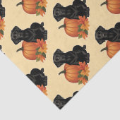 黒いラブラドールと紅葉とカボチャ 薄葉紙 (詳細)