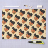 黒いラブラドールと紅葉とカボチャ 薄葉紙 (クラフト)