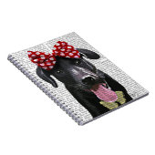 黒いラブラドールと頭に赤い弓 ノートブック (右側)