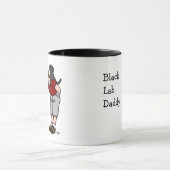 黒いラブラドールのお父さん マグカップ (中央)