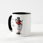 黒いラブラドールのお父さん マグカップ (正面左)