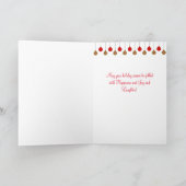 黒いラブラドールのクリスマスの(雄ジカの)枝角 シーズンカード (内部)