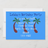 黒いラブラドールのバースデーパーティ招待状 招待状 (裏面)