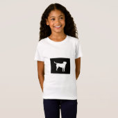 黒いラブラドールのワイシャツのデザイン Tシャツ (正面フル)