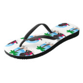 黒いラブラドールの女の子の夏期休暇のビーチサンダル ビーチサンダル (アングル)