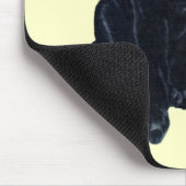 黒いラブラドールの子犬 マウスパッド (コーナー)