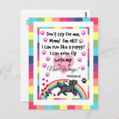 黒いラブラドールの小走りに走る記念の郵便はがき ポストカード (正面/裏面)