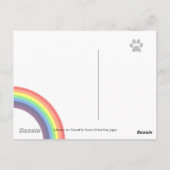 黒いラブラドールの小走りに走る記念の郵便はがき ポストカード (裏面)