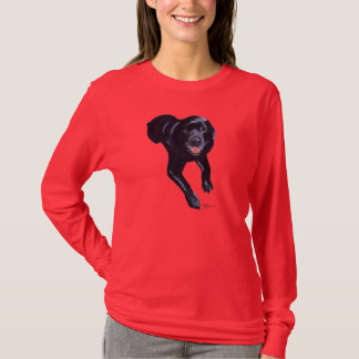 黒いラブラドールの微笑 Tシャツ