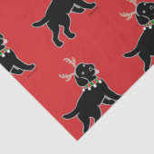 黒いラブラドールの枝角のクリスマスのティッシュペーパー 薄葉紙 (詳細)