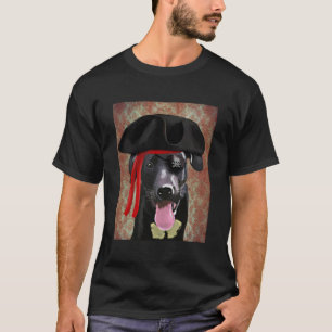 黒いラブラドールの海賊犬 Tシャツ