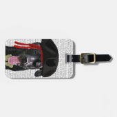 黒いラブラドールの海賊 ラゲッジタグ (正面横)