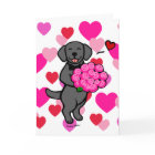 黒いラブラドールの漫画のバラのバレンタイン