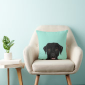 黒いラブラドールの犬枕-かわいい黒いラボ クッション (椅子)