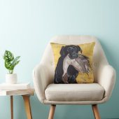 黒いラブラドールの猟犬 クッション (椅子)