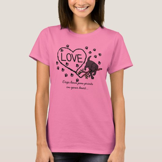 黒いラブラドールの砂は漫画に文字を入れます Tシャツ (正面)