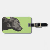 黒いラブラドールの荷物のラベル(あなたの色を選んで下さい) ラゲッジタグ (正面横)