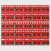 黒いラブラドールの醜いクリスマスパターン ラッピングペーパー (フラット)