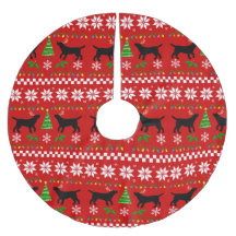 黒いラブラドールの(雄ジカの)枝角の醜いクリスマスパターン