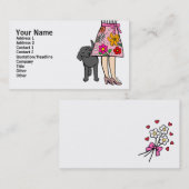 黒いラブラドール及びお母さんのスカートの漫画 名刺 (正面/裏面)