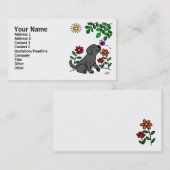 黒いラブラドール及び緑 名刺 (正面/裏面)