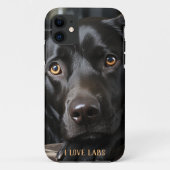 黒いラブラドール子犬 Case-Mate iPhoneケース (裏面)
